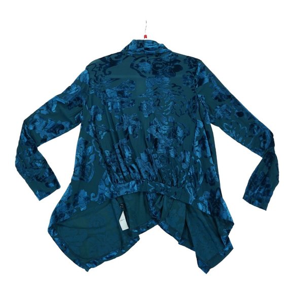 VT Lux Women's Long Sleeve Shirt Small Floral Open Front Sheer‎ Wrap Drape - Picture 7 of 9